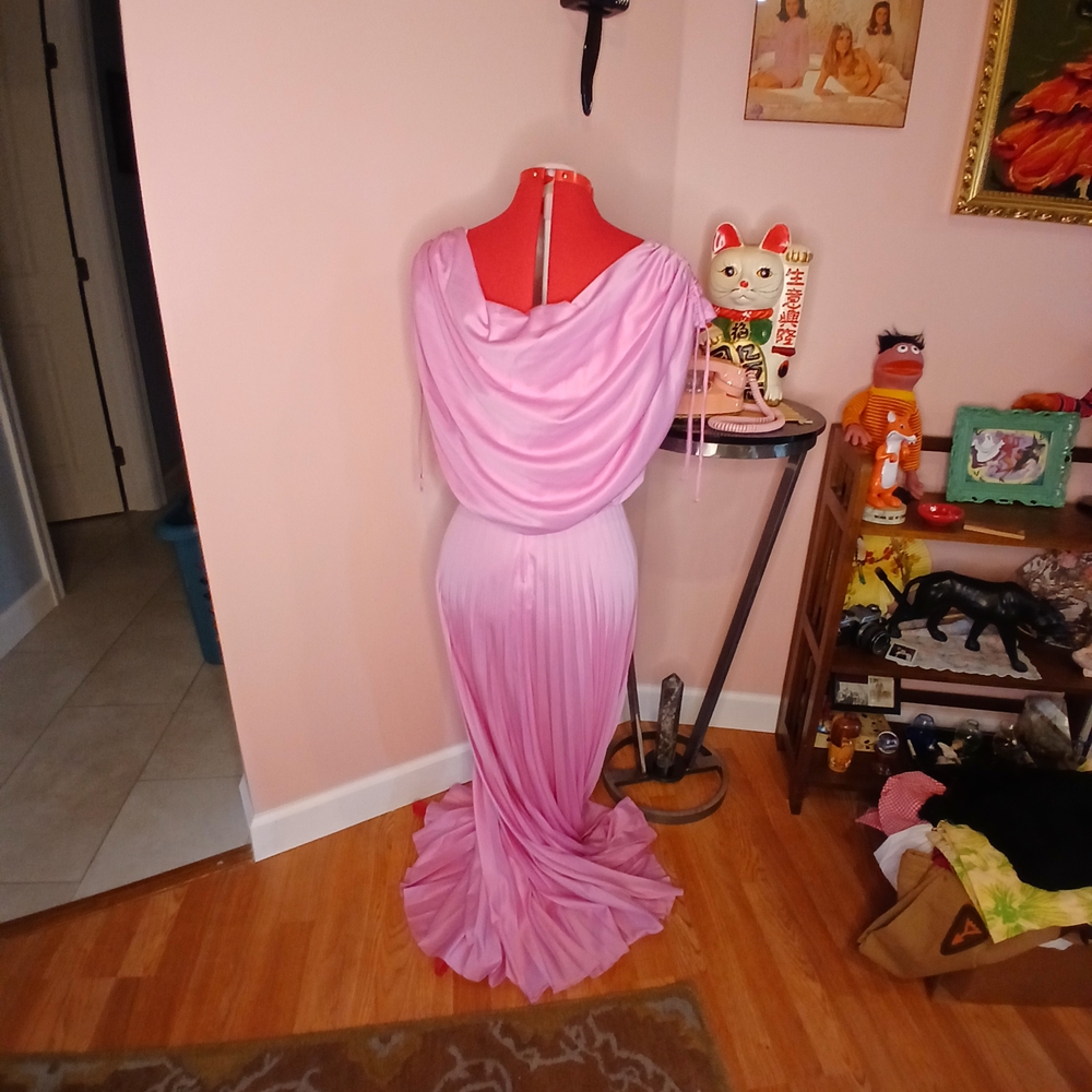Delightfully Drapey Pink Vintage Gown